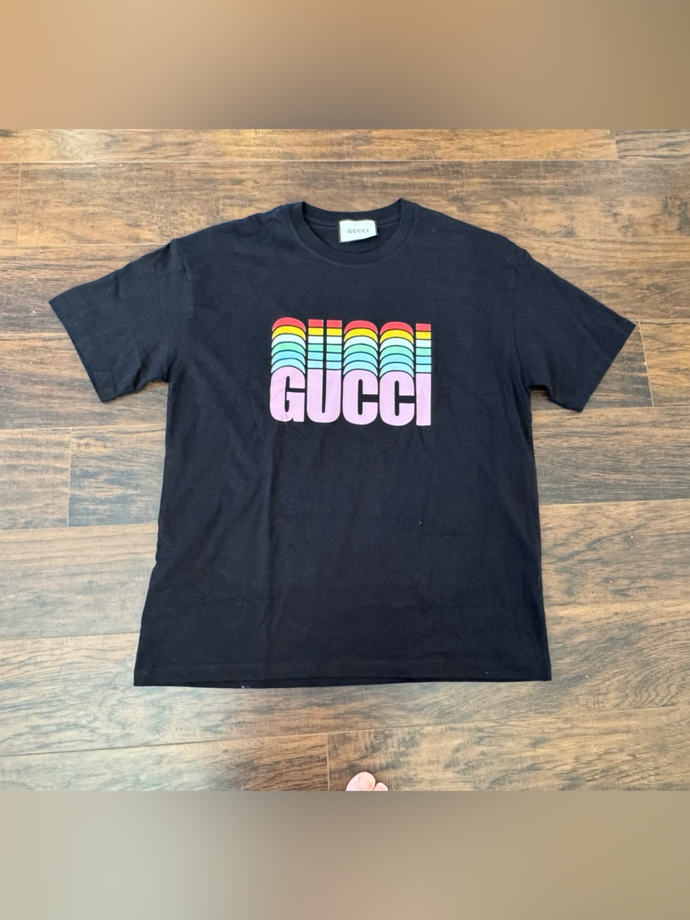 Gucci Rainbow Logo Graphic T-Shirt Black XXL